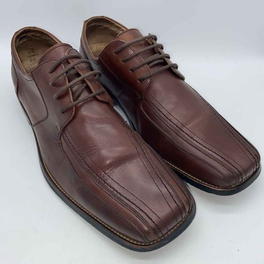 Stacy Adams Men's Size 12‎ Dress Shoes Lace Up Classic Brown Leather Square Toe